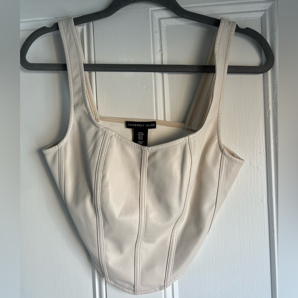 Leather Corset Crop Top